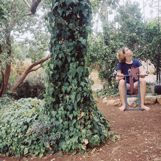 Evie, on holiday in Amirim.