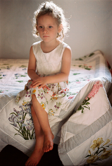 Evie on holiday in Spain.