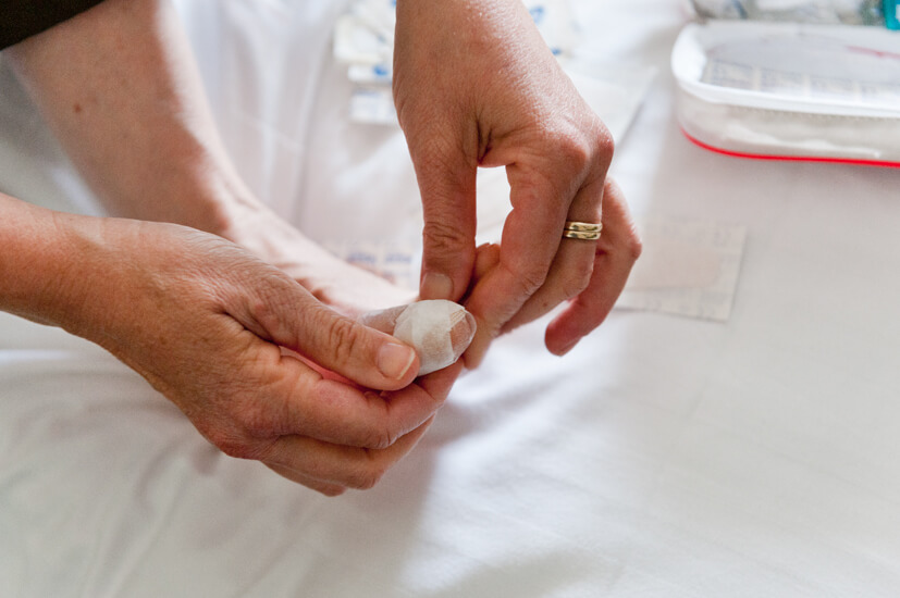 Lilach's foot at start of the 7th day of the West Highland Way.