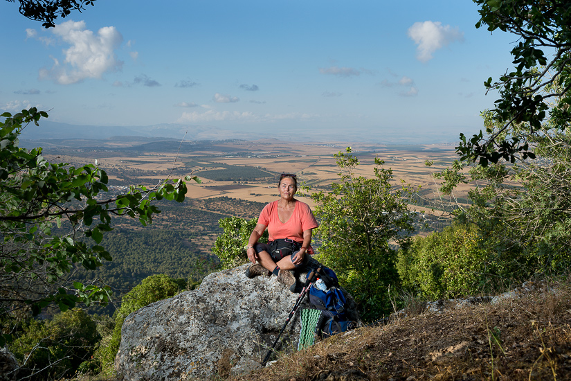 Paty Vilallon at the top of Mount Tabor.