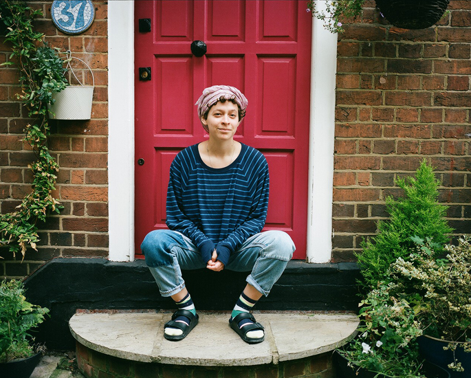 Evie outside Mark & Ruth's house