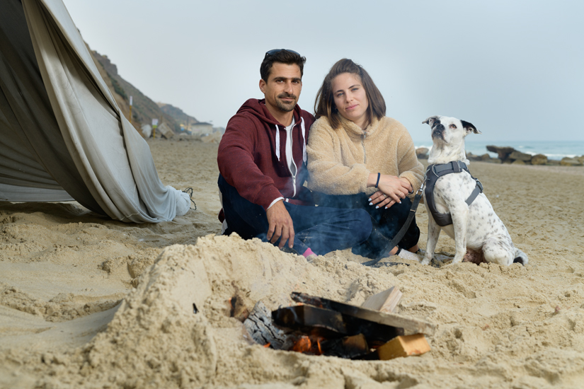 Nimrod, Rotem and Skipper, Neurim Beach, April 2021